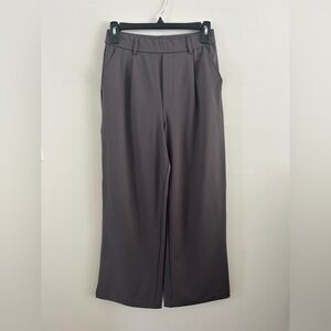 Halara Flex Day Stretch High Waisted Pocket Straight Wide Leg Work Pants XS Gray